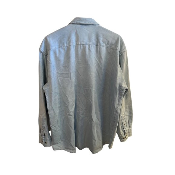 Sprinkles Long Sleeve Blue Denim Button-Down Shirt Cheetah Design Women's Size L - Picture 4 of 4